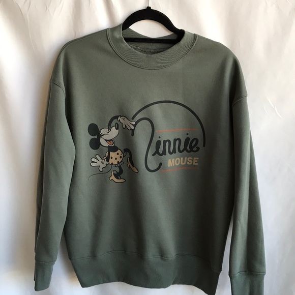 Disney Tops - Disney Minnie Mouse sage green crew neck sweatshirt, size XL